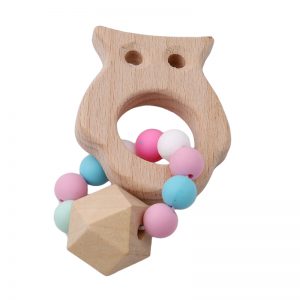 New-Baby-Bracelet-Animal-Shaped-Jewelry-Teething-For-Baby-Organic-Wooden-Silicone-Beads-Baby-Rattle-Stroller